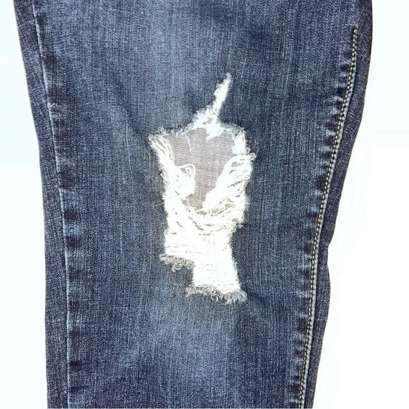 LEVIS WOMENS 711 Skinny Jeans Destructed Destroyed High Rise Sz 20 Dark  Wash - Picture 10 of 11